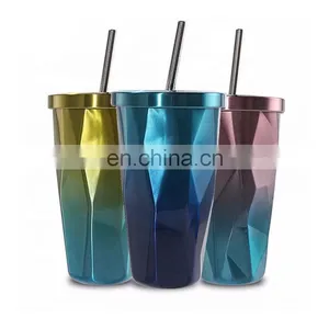 Customized Stainless Steel 17OZ Coffee Mug Tumbler Cups With Straw And Lid For Bulk Purchase thumbnail-1