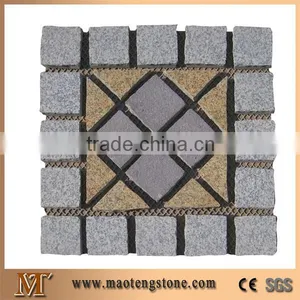 Wellest G658 G603 Mixed Meshed Granite Paving Stone,Cobble and Cube Stone on Meshed,Five Faces Natural,Bottom Saw Cut thumbnail-1