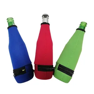 Neoprene Beer Bottle Coozies Beer Bottle Holders to Keep Cold With Zipper Insulated Beer Cooler thumbnail-2