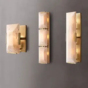 Modern Luxury Art Deco Alabaster Wall Sconce​ for Hotel Bedroom Hallway Light thumbnail-2