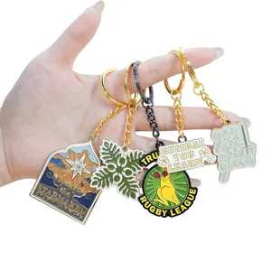 Customised Key Ring Irregular Shape Chains Metal Zinc Alloy Holder Letter Soft Hard Enamel Metal Keychain Manufacturers in China thumbnail-1