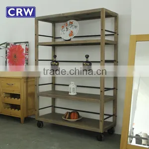 RE-1523 Vintage Industrial Furniture Metal Frame Shelf thumbnail-3