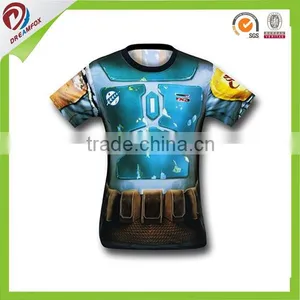2015 Wholesale 100% Polyester Cheap Plain Custom T-shirt Men thumbnail-2