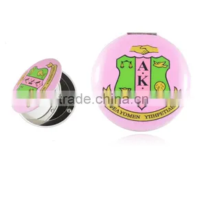 Pink and Green Greek AKA Sorority LOGO Custom Makeup Mirror thumbnail-1