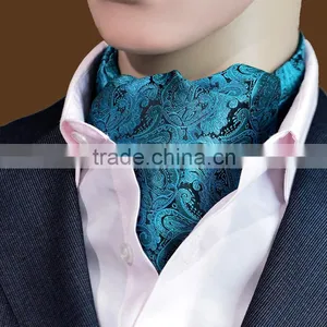 Self British Style Gentleman Polyester Silk Scarves Neck Tie Luxury Men Vintage Polka Dot Wedding Formal Cravat Ascot thumbnail-1