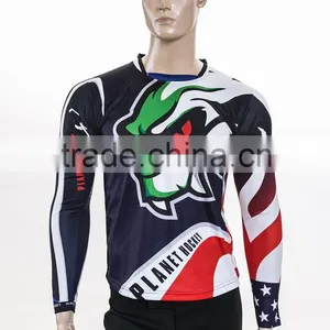 High Quality 100 Polyester Slim Fitness Men Shirts 3d Printing thumbnail-4