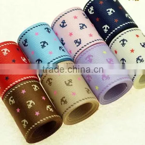 Welcome Customize Print Ribbon,DIY Bowknot Jewelry Accessories Ribbon, Hot Sale Classic 2.5cm Wide Anchor Colorful Ribbons thumbnail-2