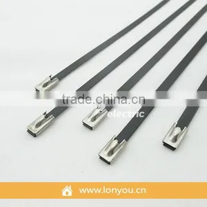 Coated Ball-Lock Stainless Steel Cable Ties 7.9MM Wide thumbnail-1