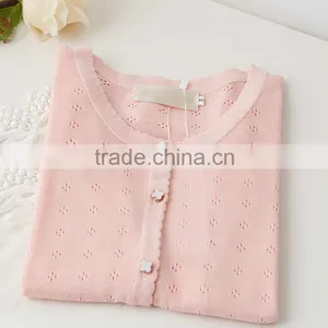 Sweet Hollowed Knitted Sweater Cardigan for Lady's Wear thumbnail-6