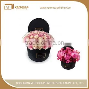 New Design Fancy Cardboard Flower Boxes Black Flower Packaing Box thumbnail-1