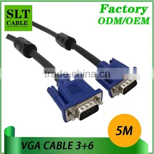 Shenlantuo Professional Manufacture 5M VGA Cable 3+6 Male to Male 15Pin VGA Cable for Multimedia thumbnail-1