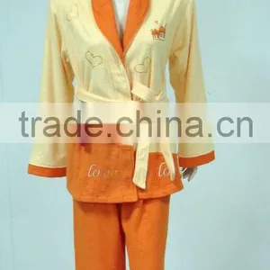 100% Cotton Wholesale Women Towel Bathrobe thumbnail-1