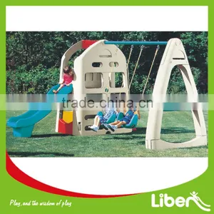 Popular Hot Selling Plastic Play Areas LIBEN Swing Set and Slide for Children Garden thumbnail-1