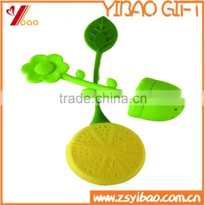 Food Grade Lemon And Sun Flower Shape Silicone Tea Infuser With Leaf thumbnail-1