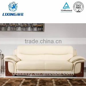 Milk White Genuine Leather 1+2+3 Sectional Sofa thumbnail-3