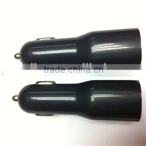 2015 New Design High Quality Factory Prices Rubber Oil Coated Dual Usb Car Charger for Iphone 5 5s, USB Cable Charger thumbnail-2