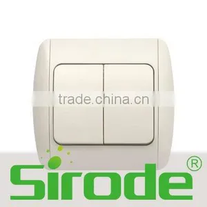 9201-02 Euro Type 10A 2 Gang 1 Way Wall Light Switch thumbnail-1