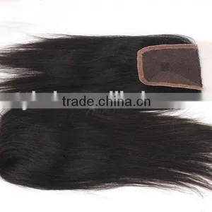 Hot 5a Grade!! 12-30inches #1B Silky Straight, Middle Parting, Bleached Knots, Brazilian Lace Front Closure thumbnail-1