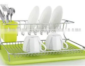 China 2016 Fashionable Green 2 Tiers Dish Rack With Tray and Cutlery Holder thumbnail-1