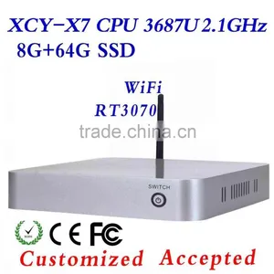 Hot Intel I7 3687U Desktop Computer Mini Pc Thin Client Support Wireless Keyboard Mouse And Touch Screen thumbnail-1