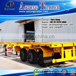 Factory Price Aotong 3 Axles 40 ft Skeleton Container Trailer , 20 ft Skeleton Semi Trailer Container Chassis thumbnail-6