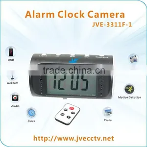 JVE-3311F-1 HD 640*480p Multifunction Portable Clock Camera 30fps Motion Detection Table Clock pc Camera U Disc Pocket Clock thumbnail-1
