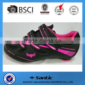 2016 OEM Road Cycling Shoes Bike Shoes Route With 3 Straps Compatiable With Look SPD Pedal Black Fluo Fuxia thumbnail-1