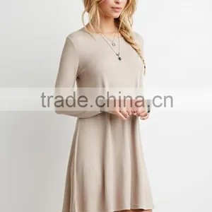 Terry Cloth With Soft Nap Posed Long-sleeved Dress thumbnail-4