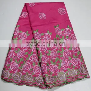 New Arrival Purple Silk Lace /fashion Flowers Design Soft Cotton Fabric for Wedding Party Dress thumbnail-3