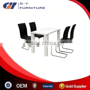 Cheap White High Gloss Dining Set With 4 Dining Chairs thumbnail-1