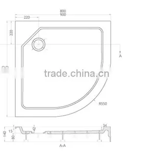 SUNZOOM Shower Tray 80x80,shower Base for Canada,curved Shower Base thumbnail-5
