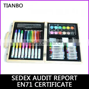 2015 New Product Hot Sales Beautiful 68pcs Drawing Art Set In Wooden Case For Kids Gift thumbnail-1