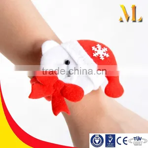 MLCB04 Christmas Gift Beer With Christma Hat Slap Bracelet thumbnail-1