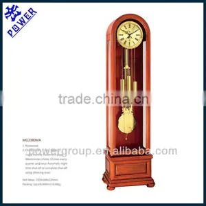 Round Shape Grandfather Clock Golden Clock Face and Solid Wood German Made Hermle Movement Competitive Price MG2380MA thumbnail-1