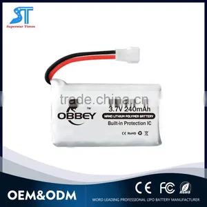 3.7v Lipo Battery Smallest Ultra Thin 3.7v 240mah Lipo Battery for Walkera QR Ladybird Mini CP S105 U816A thumbnail-1