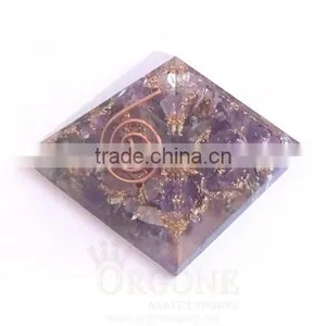 Amethyst Orgone Chakra Pyramid | Orgonite-Orgone Energy Amethyst Pyramid | Pyramid Meditation thumbnail-1