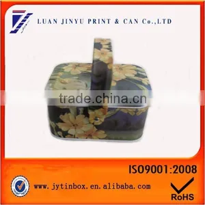 Unique Shaped Metal Tea Can With Handle thumbnail-1