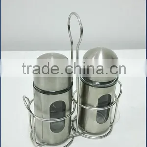 Modern Stainless Steel Salt And Pepper Shaker Seasoning Bottle Condiment Set thumbnail-4