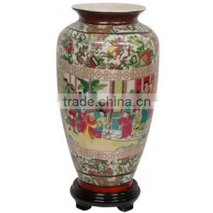 14" Rose Medallion Porcelain Tung Chi Vase thumbnail-1