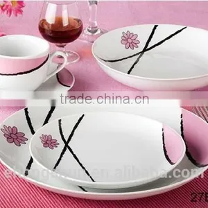 20pcs High Grade Ceramic Plain White Dinner Set, Modern Dinnerware for Home Hotel Restaurant, Moon Plates Coupe Shape Ceramics thumbnail-2