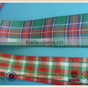Factory Wholesale Red Decorative Woven Plaid Ribbon thumbnail-3