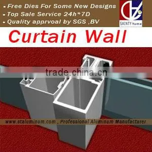 Anodizing | Powder Coated Curtain Wall Aluminum Profile thumbnail-1