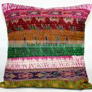 Traditional Design Multi Color Thread Work Straight Plates Cotton Cushion Cover 40*40cm thumbnail-1