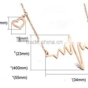 Electrocardiogram Rhythm Heart Beat Necklace Gift for Doctor Nurse thumbnail-2