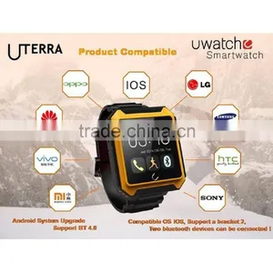 Waterproof Watch U TERRA Smartwatch WristWatch Pedometer Calls Compass IPS Screen Ip68 For Android IPhone Samsung S5 Note 4 U8 thumbnail-4