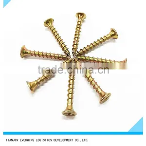 Countersund Head Brass Plated Screws Phillips Head Coarse Thread Drywall Screws thumbnail-3