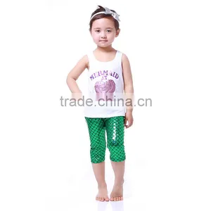 Children Clothes 2016 Summer Girls Boutique Clothing Sexygirl Mermaid Dress With Scale Shorts thumbnail-5
