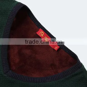 Newest Design High Quality V Collar Long Sleeve Big Stripes Pullover Thermal Underwear for Men thumbnail-3