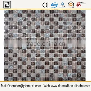 Wall and Floor Glossy and Matt Square Glass Mix Stone Mosaic thumbnail-1