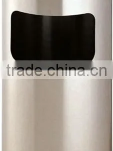 Stainless Steel Round Waste Bin C/w Ashtray thumbnail-1